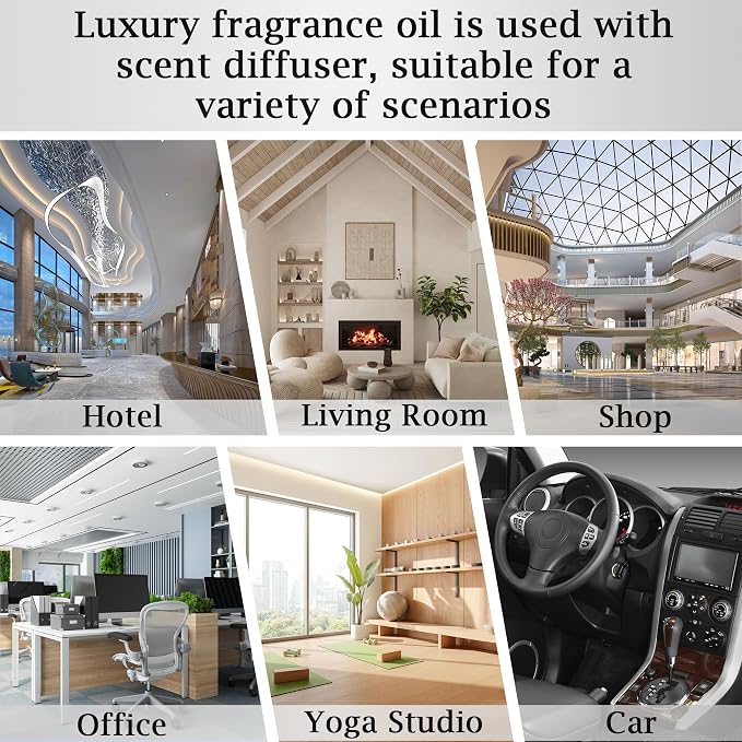 Luxury Hotel Scent White tea Oil Diffuser Refill Kit | Long Lasting Essential Oil for Large Room,HVAC & Car Waterless