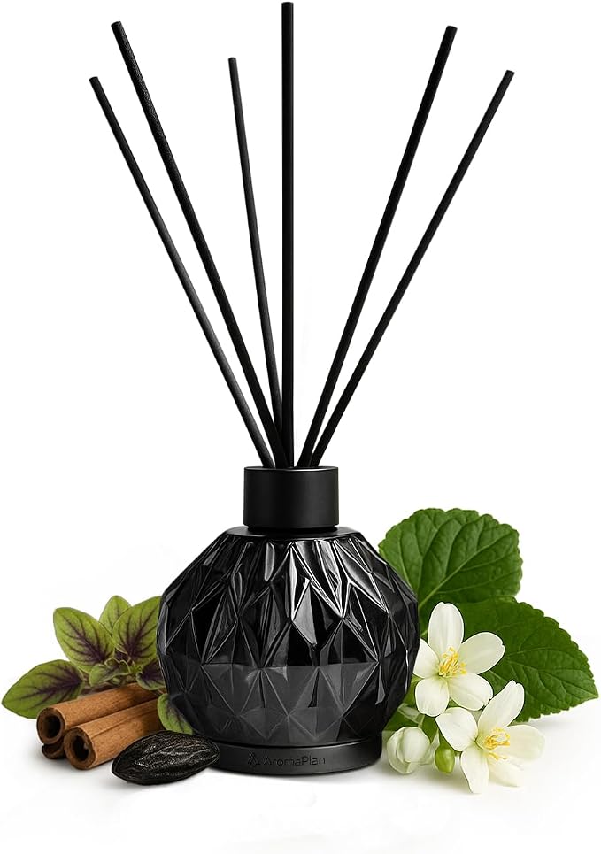 Luxury Reed Diffuser, Cozy Cashmere Scent Diffuser (8.5 fl oz, 250ml)- Natural Reed Diffusers Set, product image