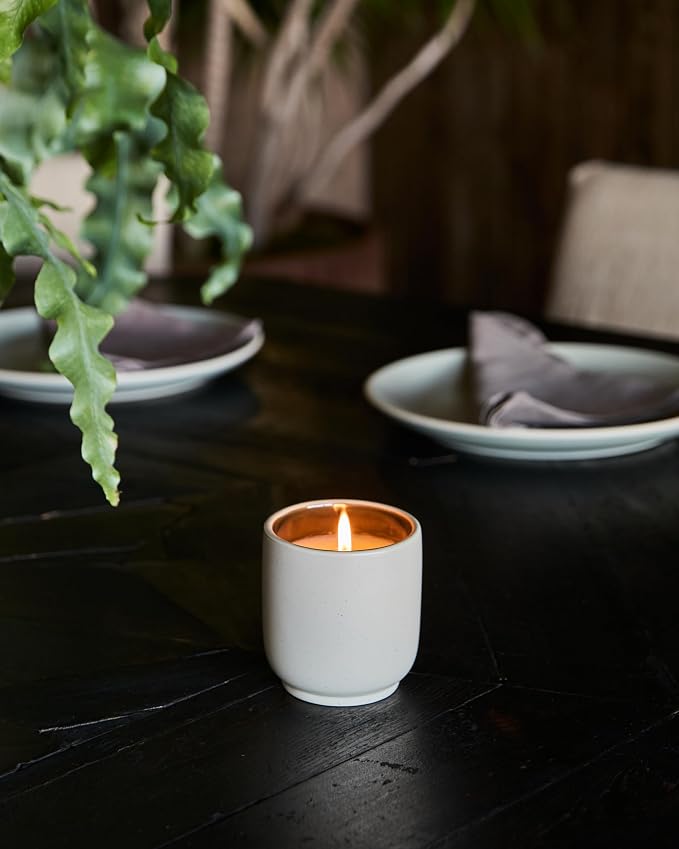 Luxury Scented Candle, Mandarin Basile Scent, 60-Hour Burn Time, Soy Wax Blend, Organic Cotton Wick, alternate product view 4