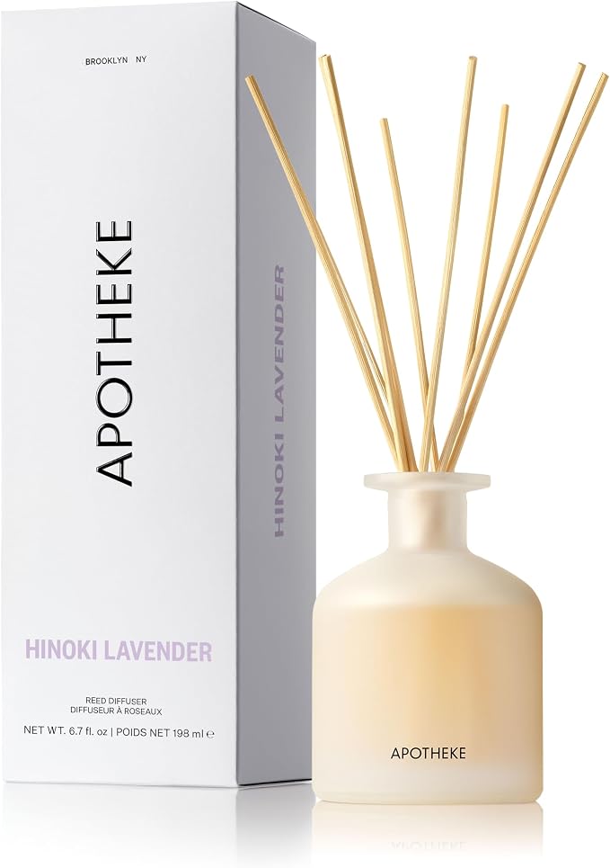Luxury Scented Reed Diffuser for Home, Hinoki Lavender - 6.7 Fl Oz Essential Oil Aromatherapy, product image