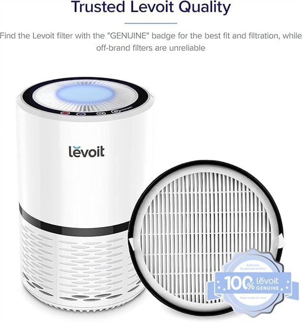 LV-H132 Replacement Filter, Genuine LV-H132-RF Air Purifier Filters, High-Efficiency Activated Carbon for Removal of Smoke