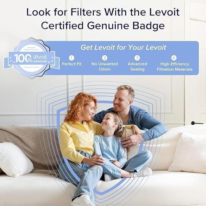 LV-H135 Replacement Filter, Genuine Air Purifier Filters, High-Efficiency Activated Carbon for Removal of Smoke, Odor
