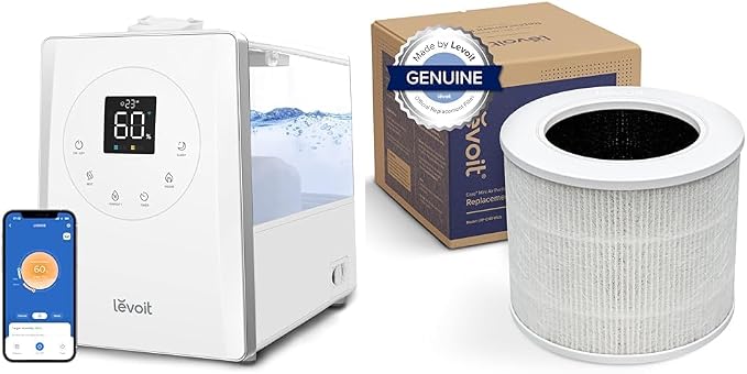 LV600S Smart Warm and Cool Mist Humidifiers for Home Bedroom Large Room & Core Mini Air Purifier Replacement Filter, 3-in-1