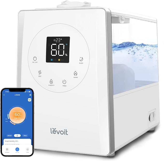 LV600S Smart Warm and Cool Mist Humidifiers for Home Bedroom Large Room & Core Mini Air Purifier Replacement Filter, 3-in-1