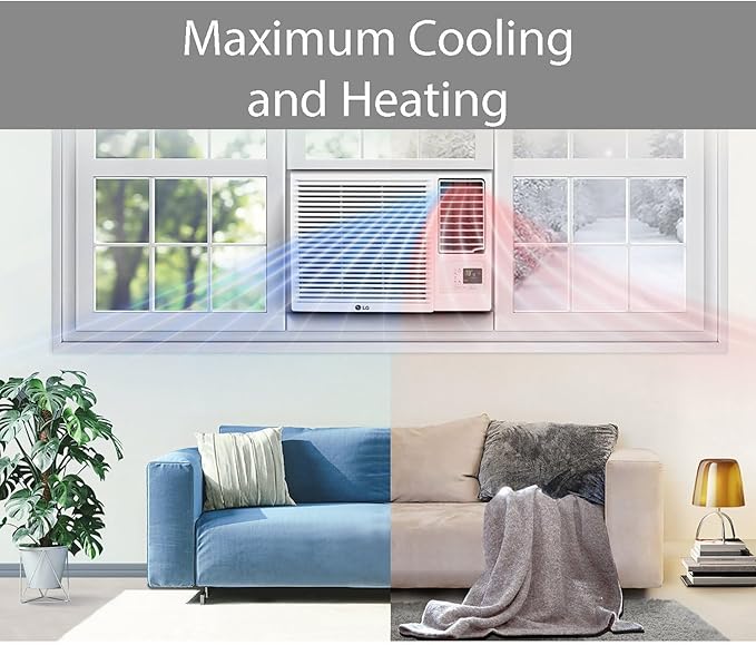 LW1223HR 12200 BTU Window Air Conditioner with 570 Square Feet Coverage, Quiet Operation, and LED Display (White), alternate