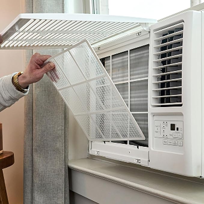 LW8023HRSM 7600 BTU Smart Wi-Fi Enabled Window Air Conditioner with Energy Save Function and ThinQ Technology (White)