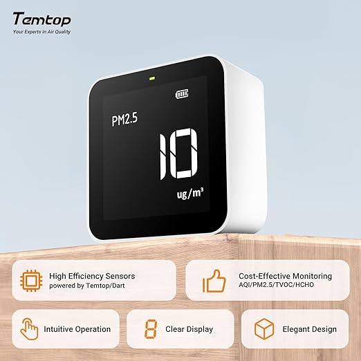 M10 Air Quality Monitor Indoor Air Quality Tester AQI PM2.5 VOCs Formaldehyde Detector for Home Air Testing, US Certified Air