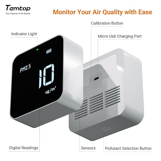 M10 Air Quality Monitor Indoor Air Quality Tester AQI PM2.5 VOCs Formaldehyde Detector for Home Air Testing, US Certified Air