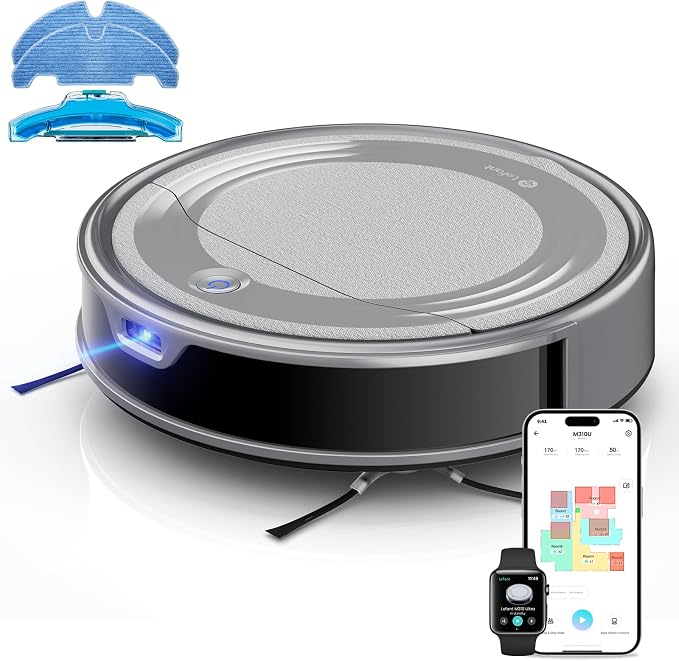 M310 Ultra Robot Vacuum and Mop, 6000Pa Suction- Robotic Cleaner with ToF LiDAR Navigation, Accurate Obstacle Avoidance