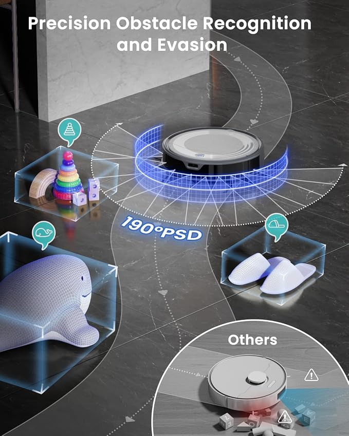 M310 Ultra Robot Vacuum and Mop, 6000Pa Suction- Robotic Cleaner with ToF LiDAR Navigation, Accurate Obstacle Avoidance