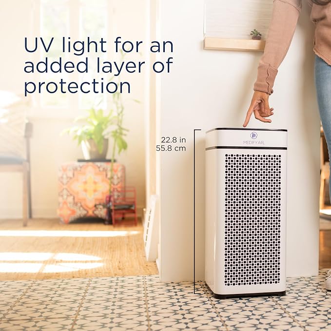 MA-40 UV Light Air Purifier with True HEPA H14 Filter | 1,793 ft2 Coverage in 1hr for Wildfires Smoke, Odors, Pollen