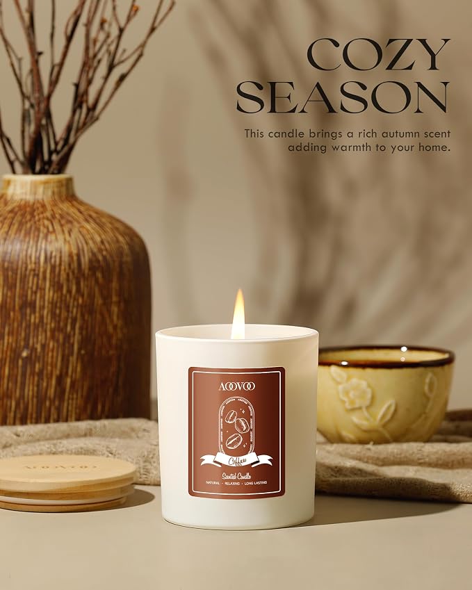 Macchiato Coffee Scented Candles for Women - Aromatherapy Candle with Crystals Inside, 10oz, 60H Burning Time, alternate