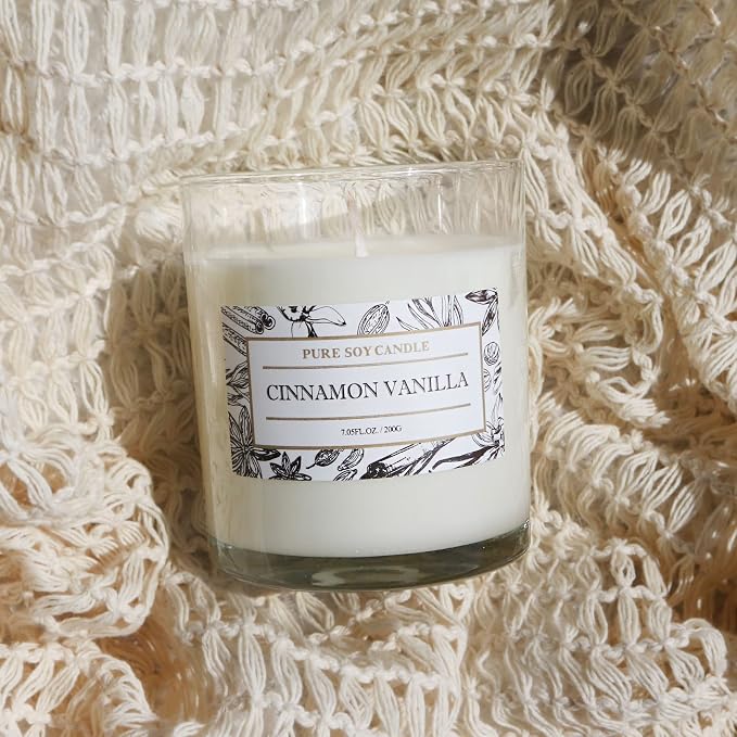 made from natural materials Candle - Soy Cinnamon Vanilla Scent, Highly Scented Spring Candle for Home, Home Gift, alternate