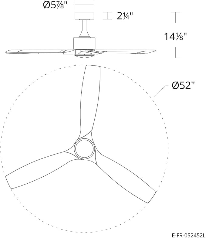 Madera 52in 3-Blade Smart Indoor or Outdoor Ceiling Fan 2700K-6000K CCT Tunable Range LED Light Kit in Matte Black with Ebony