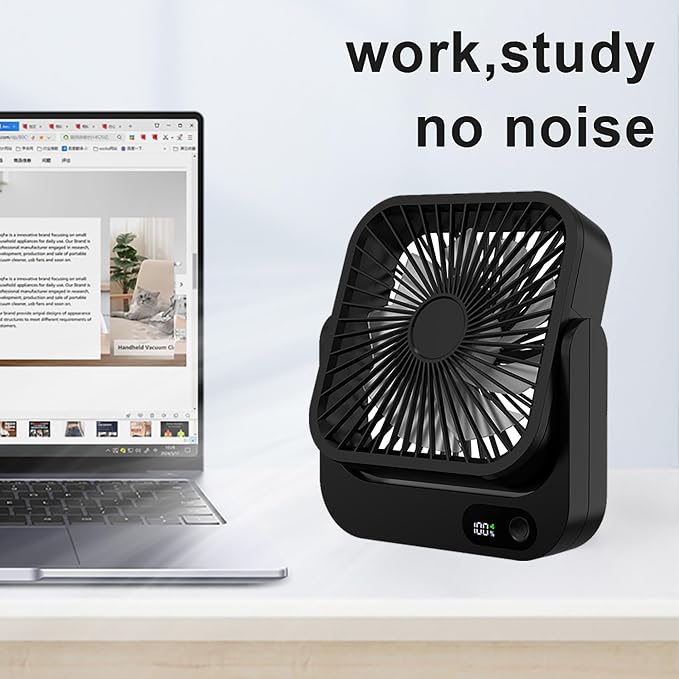 Magnetic Cruise Ship Approved Fan, 5000mAh Battery Operated Portable Fan with 5 Speeds, Magnetically Sticks on Cabin Ceilings