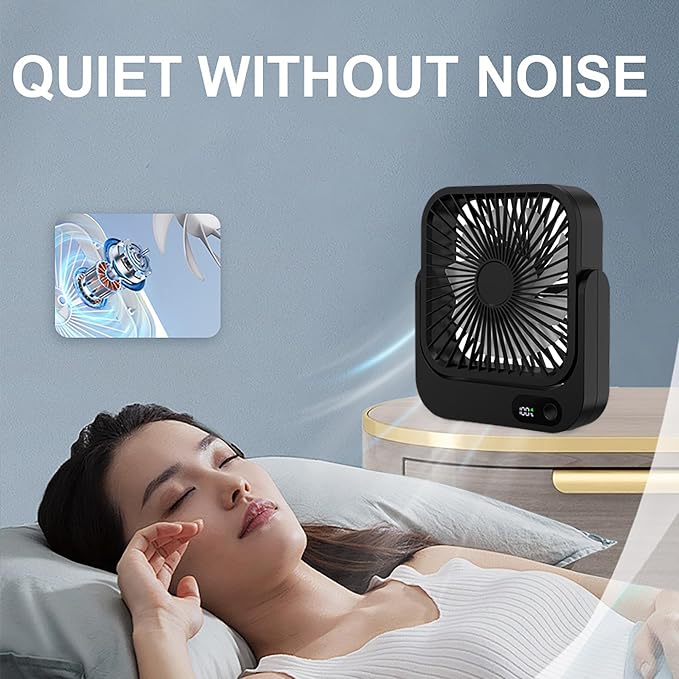 Magnetic Cruise Ship Approved Fan, 5000mAh Battery Operated Portable Fan with 5 Speeds, Magnetically Sticks on Cabin Ceilings