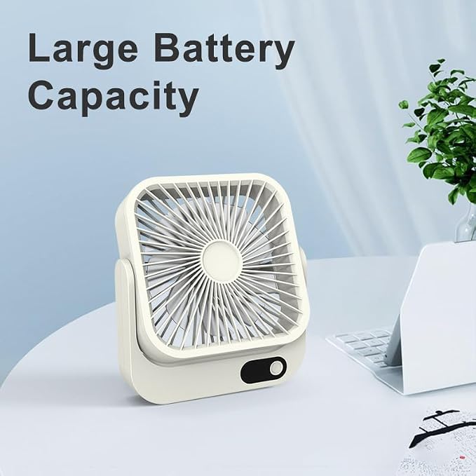 Magnetic Cruise Ship Approved Fan, 5000mAh Battery Operated Portable Fan with 5 Speeds, Magnetically Sticks on Cabin Ceilings
