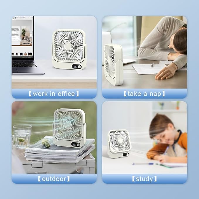 Magnetic Cruise Ship Approved Fan, 5000mAh Battery Operated Portable Fan with 5 Speeds, Magnetically Sticks on Cabin Ceilings
