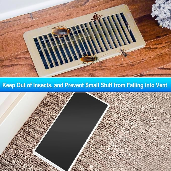 Magnetic Floor Register Vent Covers, 4 x 10 Inch Superior Hold Vent Covers for Home, Air Vent Covers for Sealing, alternate