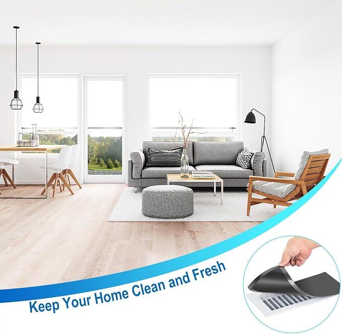 Magnetic Floor Register Vent Covers, 4 x 10 Inch Superior Hold Vent Covers for Home, Air Vent Covers for Sealing, alternate