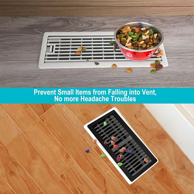 Magnetic Floor Register Vent Covers, 5.5 x 12 Inch Air Vent Filter Mesh, Sticky Magnet PVC Vent Screen Net for Wall Ceiling