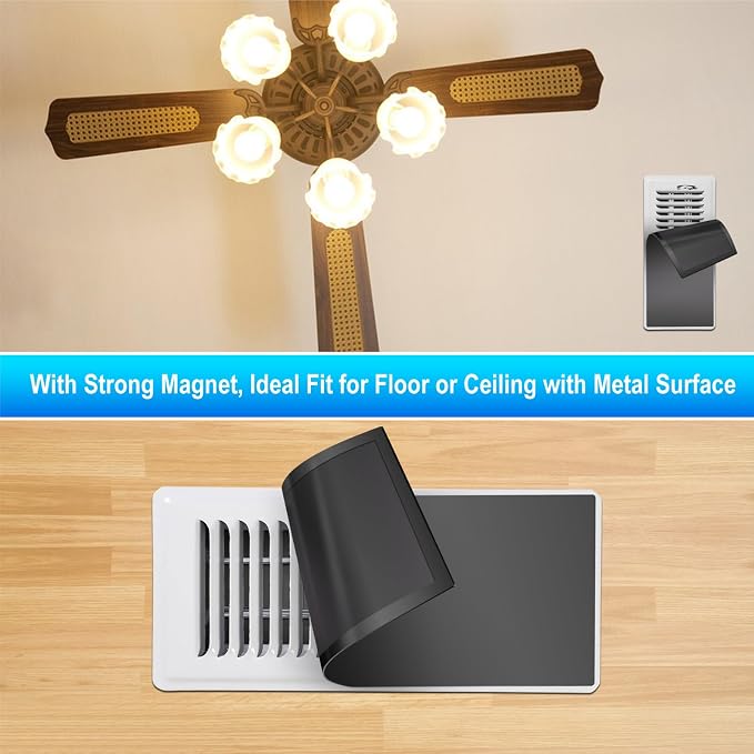Magnetic Floor Register Vent Covers, 5.5 x 12 Inch Superior Hold Vent Covers for Home, Air Vent Covers for Sealing Floor