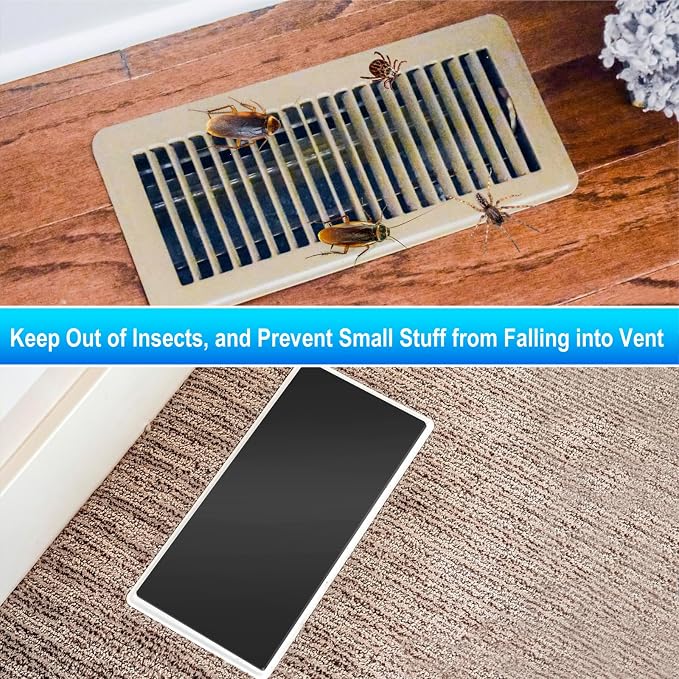 Magnetic Floor Register Vent Covers, 5.5 x 12 Inch Superior Hold Vent Covers for Home, Air Vent Covers for Sealing Floor