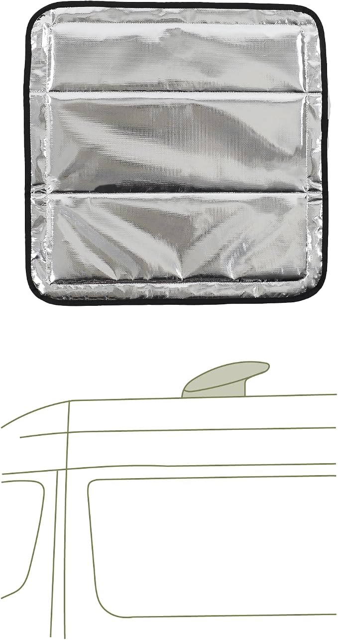 Magnetic Insulated Blackout Roof Vent Cover Designed for (/Fantastic Fan) 16.5" x 16.5" - Reflective | Black, product