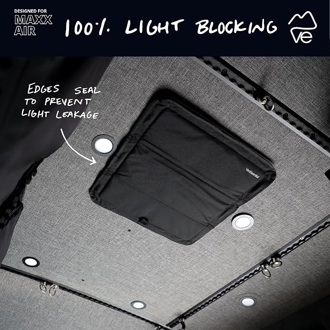 Magnetic Insulated Blackout Roof Vent Cover Designed for (/Fantastic Fan) 16.5" x 16.5" - Reflective | Black