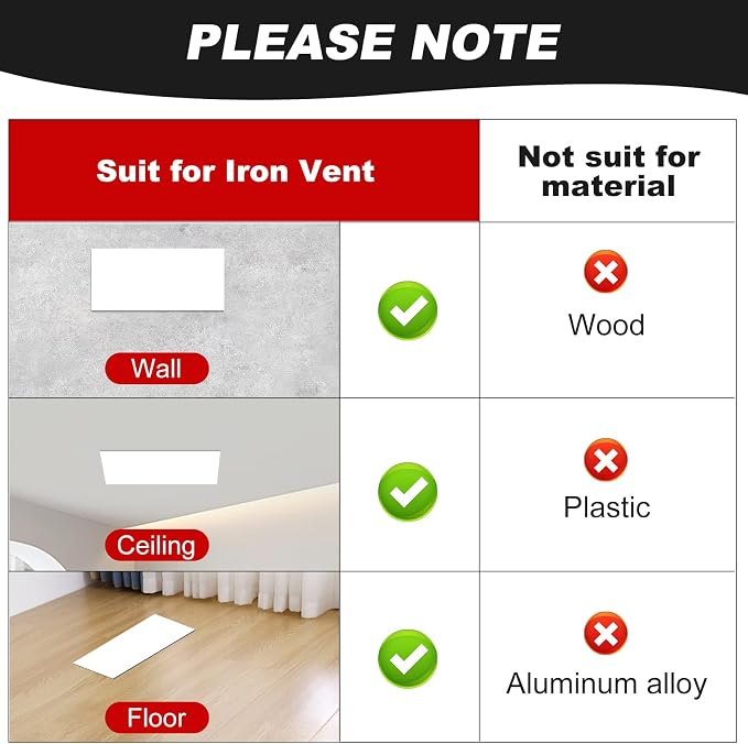 Magnetic Vent Covers, 5.5" x 12", 2 Pack Strong Air Vent Covers for Home Floor, Wall, Ceiling Vents Air Register, RV, Home