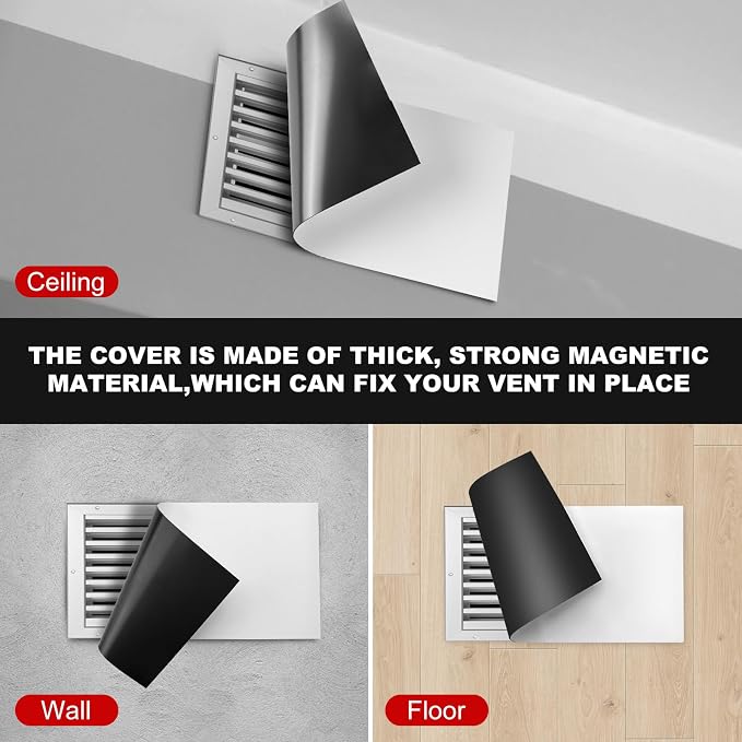 Magnetic Vent Covers, 5.5" x 12", 2 Pack Strong Air Vent Covers for Home Floor, Wall, Ceiling Vents Air Register, RV, Home