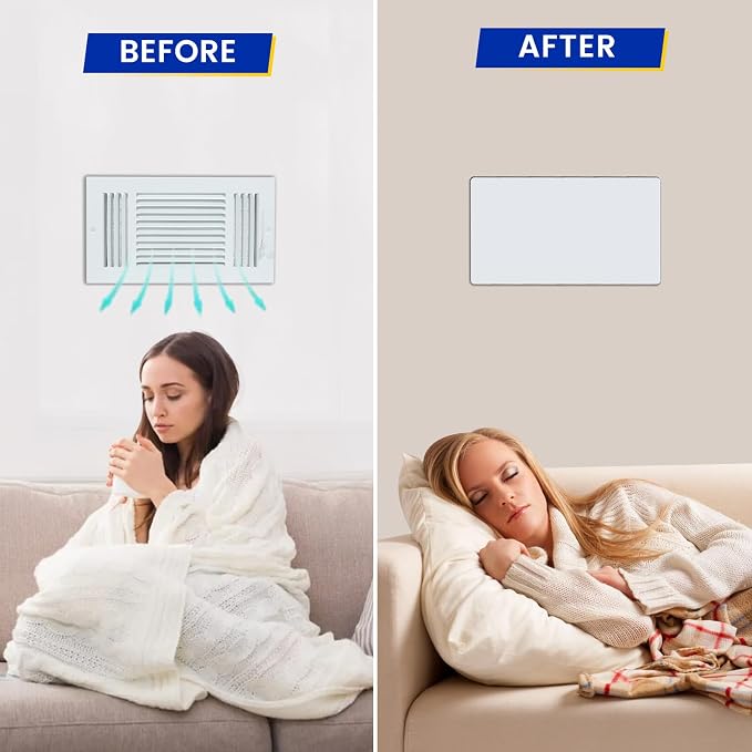 Magnetic Vent Covers, Extra Strong Magnets, 5.5" x 13.75" (4 Pack) Ultra Thick 60mil, Complete Seal, Air Vent Covers for Home