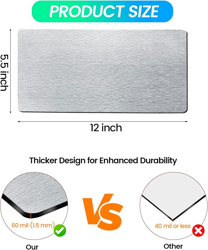 Magnetic Vent Covers, Extra Strong Magnets, Silver 5.5" x 12" (3 Pack) Ultra Thick 60mil, Complete Seal, Air, alternate view