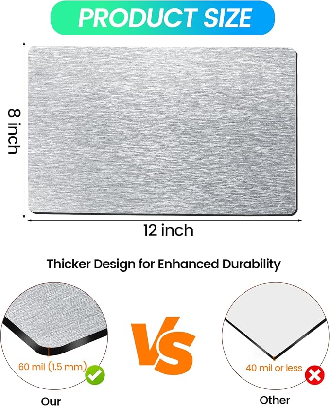 Magnetic Vent Covers, Extra Strong Magnets, Silver 8" x 12" (3 Pack) Ultra Thick 60mil, Complete Seal, Air Vent, alternate