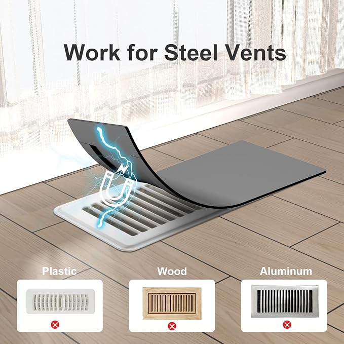 Magnetic Vent Covers, Strong Magnet Floor Vent Covers, 8" x 15.5" Register Vent Covers for Home Floor, Wall and, alternate