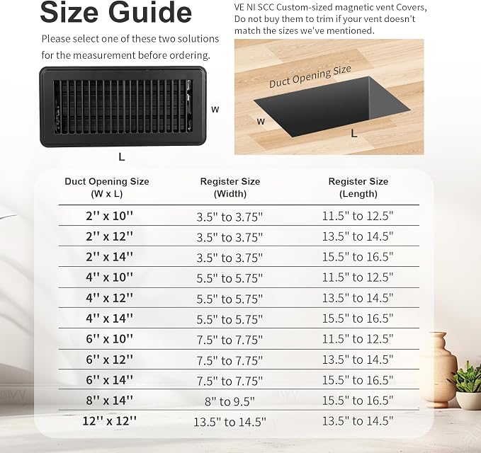 Magnetic Vent Covers, Strong Magnet Floor Vent Covers, 8" x 15.5" Register Vent Covers for Home Floor, Wall and, alternate