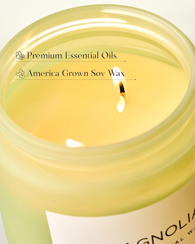 Magnolia Jasmine Romantic Scented Candle, 19.4oz 110 Hours Long Lasting Clean made from natural materials All Natural Soy
