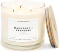 . Mahogany & Cashmere 3 Wick Scented Candle - 43 Hour Burn - Luxury 3 Wick Soy Candles, product image