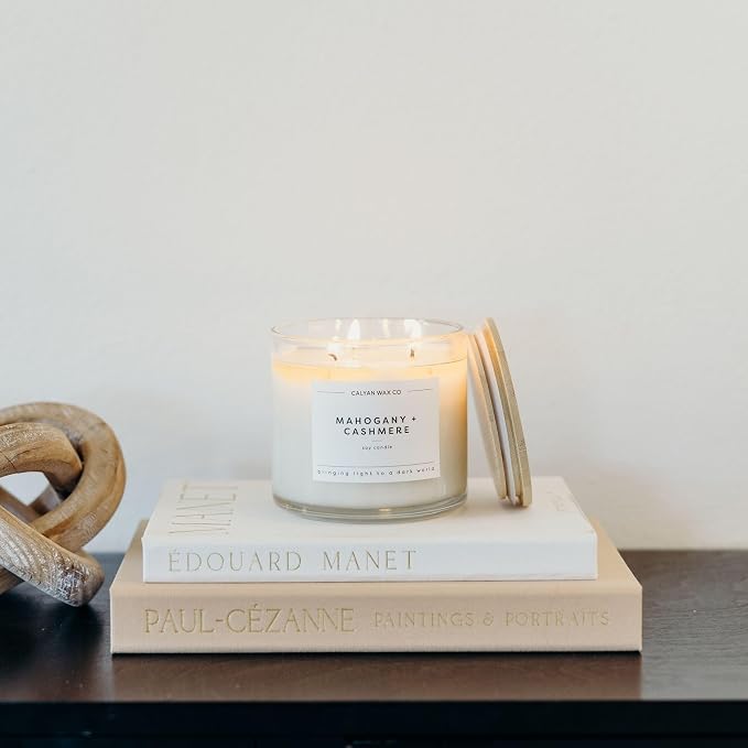 . Mahogany & Cashmere 3 Wick Scented Candle - 43 Hour Burn - Luxury 3 Wick Soy Candles, alternate product view 8