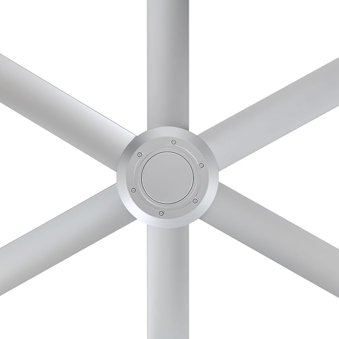 Mammoth 60" Outdoor Ceiling Fan – Silver Finish – Smart Wi-Fi Enabled Patio Fan with Remote & Voice Control – Wet Rated Quiet