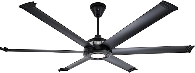 Mammoth 72" Outdoor Ceiling Fan with LED Light – Black Finish – Smart Wi-Fi Ceiling Fan with Remote & Voice Control – Wet