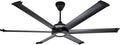 Mammoth 72" Outdoor Ceiling Fan with LED Light – Black Finish – Smart Wi-Fi Ceiling Fan with Remote & Voice Control – Wet