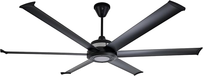 Mammoth 72" Outdoor Ceiling Fan with LED Light – Black Finish – Smart Wi-Fi Ceiling Fan with Remote & Voice Control – Wet