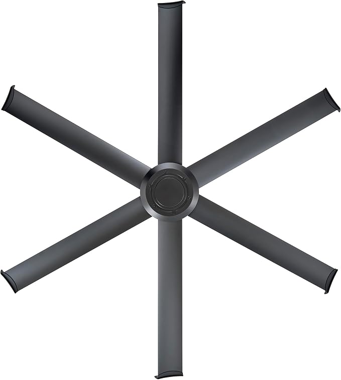 Mammoth 72" Outdoor Ceiling Fan with LED Light – Black Finish – Smart Wi-Fi Ceiling Fan with Remote & Voice Control – Wet