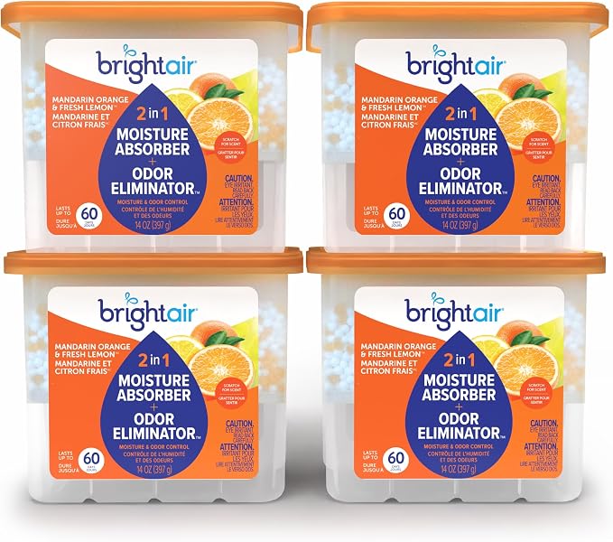 Mandarin Orange & Fresh Lemon, 2-in-1 Moisture Absorber & Odor Eliminator, Case of 4, Lasts up to 60 Days Each, product image