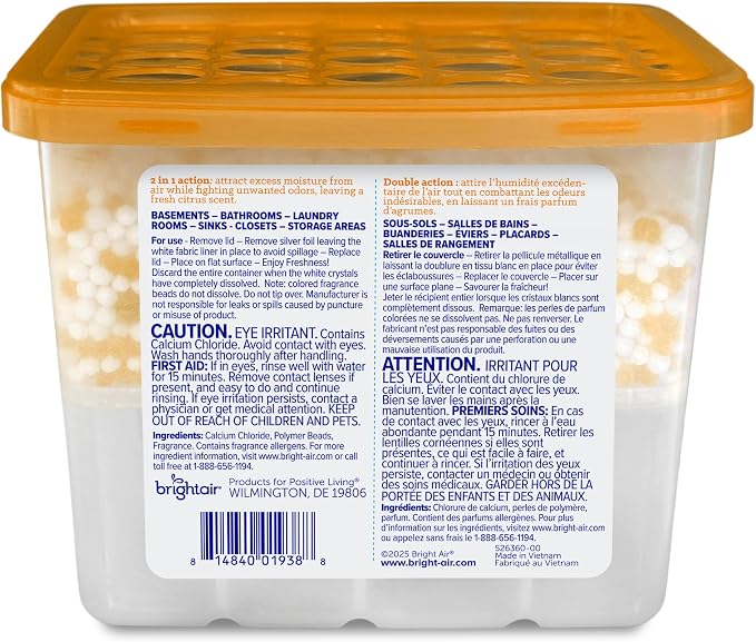 Mandarin Orange & Fresh Lemon, 2-in-1 Moisture Absorber & Odor Eliminator, Case of 4, Lasts up to 60 Days Each, alternate