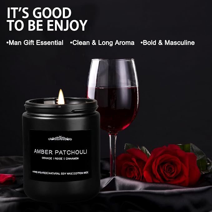 Men Candles Gift Set - 28oz Soy Wax 200h Long Lasting Candle, alternate product view 6