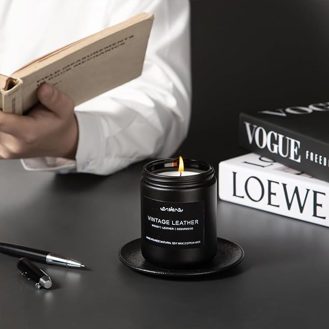 Scented Candles for Men - 42oz Soy Wax 300h Long Lasting Candle, alternate product view 8