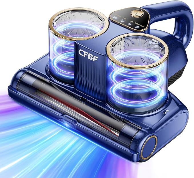 Mattress Vacuum Cleaner, Bed Vacuum Cleaner with 16Kpa Suction 253.7nm UV-C Light, Ultrasonic & High Heating, product image