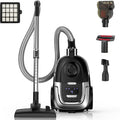 Max 1600W Bagless Canister Vacuum Cleaner, 40kPa Powerful Suction, Lightweight, Auto Cord Rewind, HEPA Filter, product image